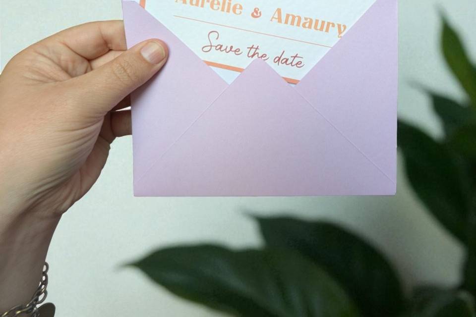 Save the date - papier texturé