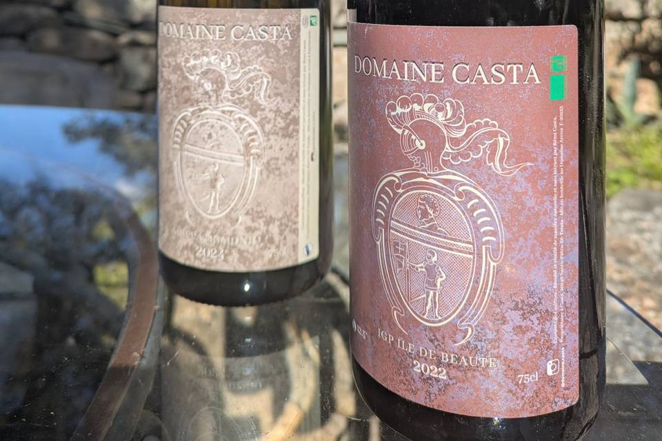 Vin rouge frais et blanc bio