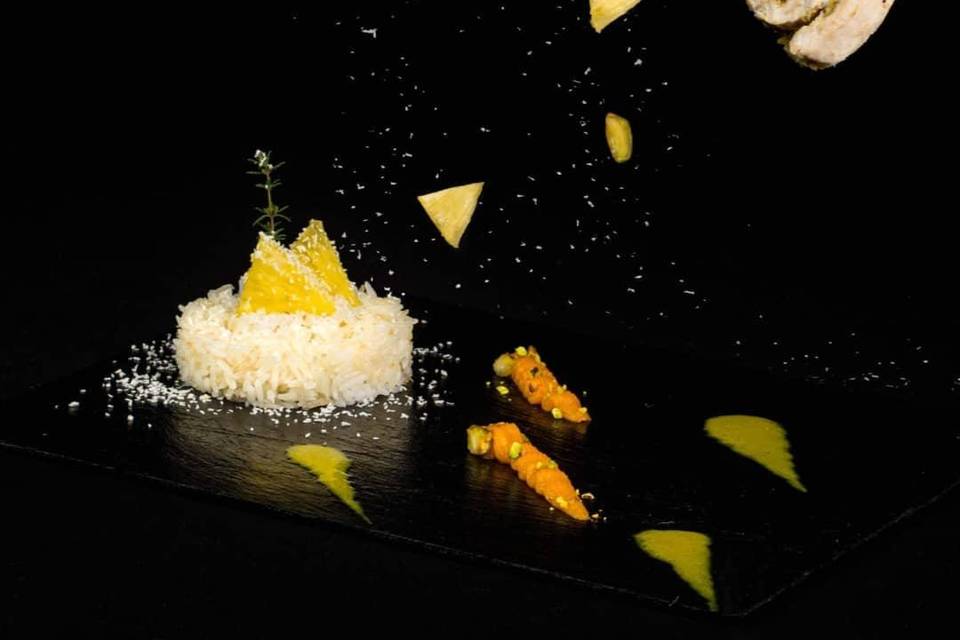 Roulé poulet pistache ananas