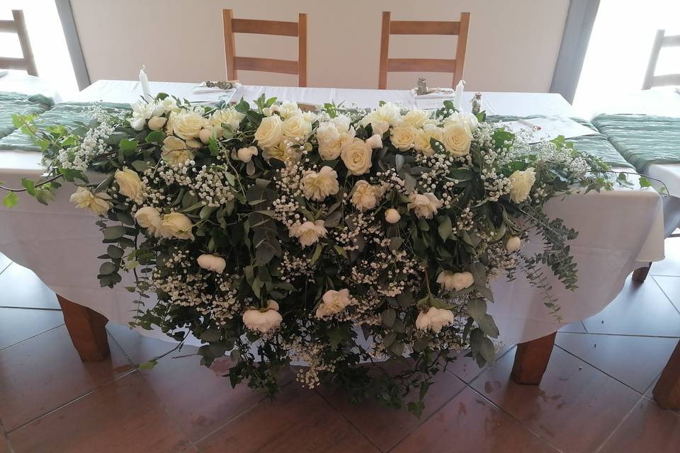 Retombée de table des mariés