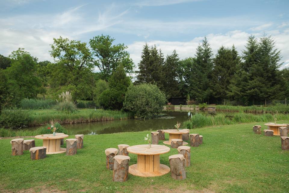 Mariage au bord de l'étang