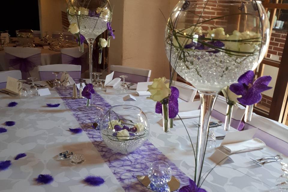 Déco de table violet