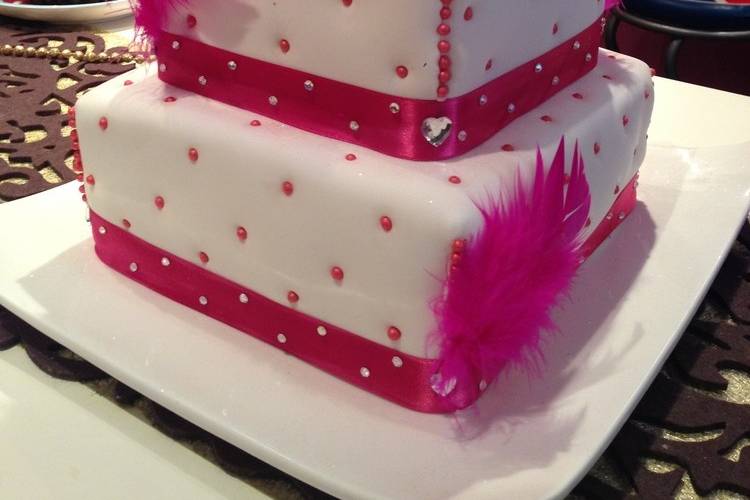 Pink wedding cake