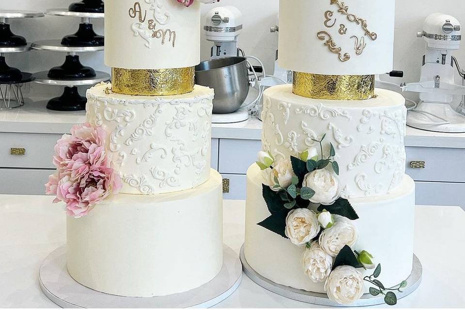 Gold wedding cake