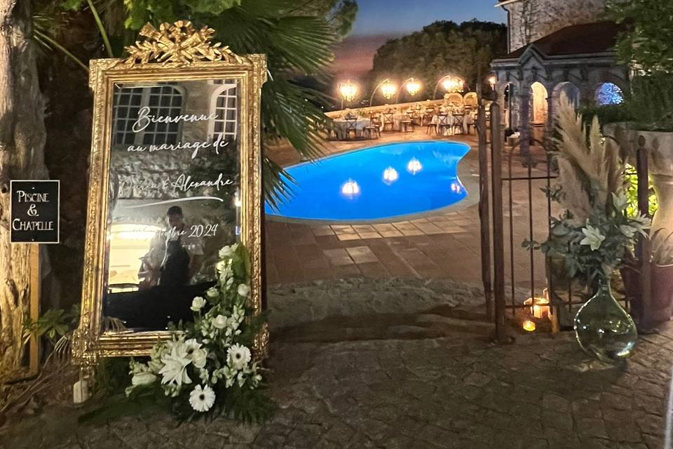 Miroir panneau de bienvenue