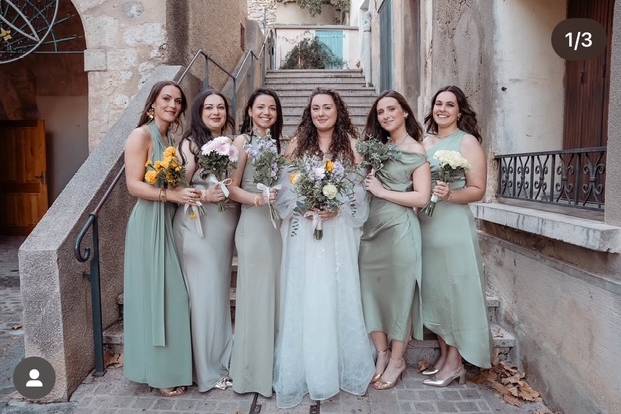 Mariée et demoiselles