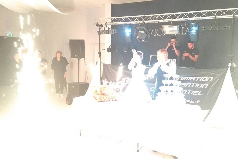 Piece montée avec jets froid