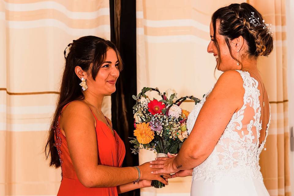 Bouquet de mariée forme cœur