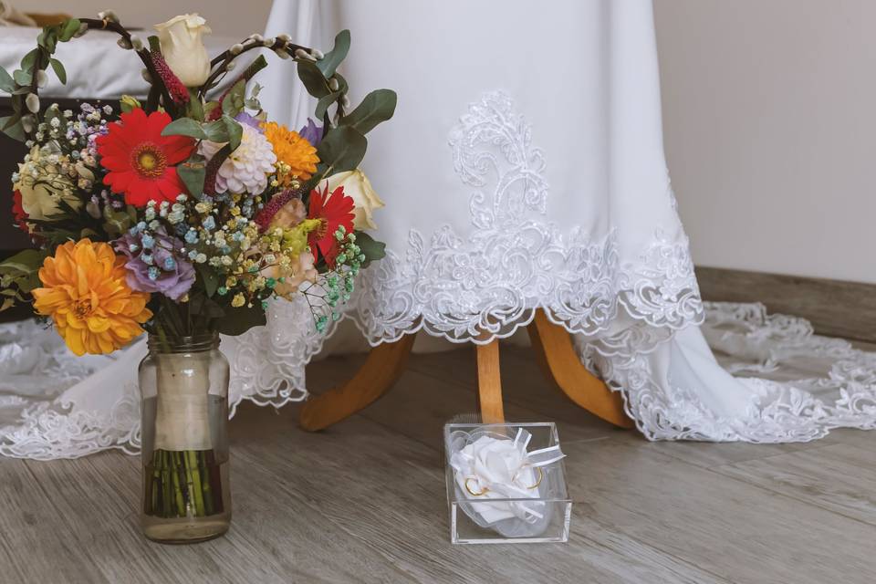 Bouquet de mariée forme cœur