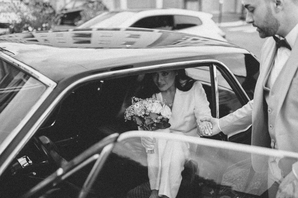 Voiture de collection, mariage