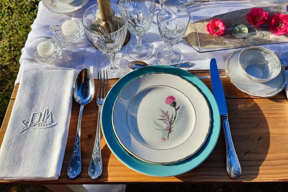 Détails de table de mariage