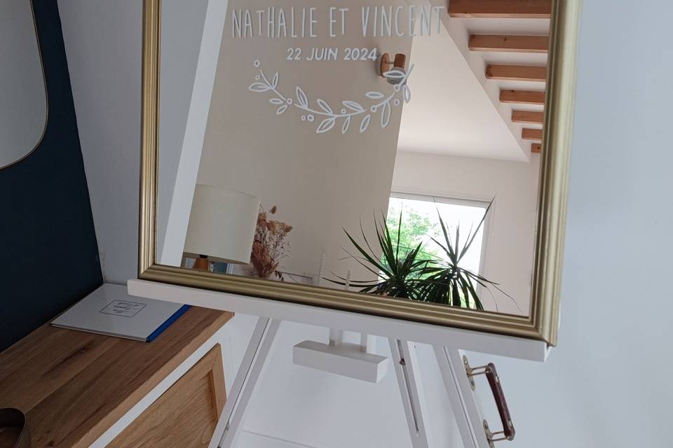 Miroir Bienvenue sur chevalet