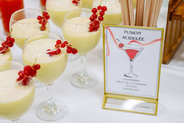 Pina Colada et groseilles.