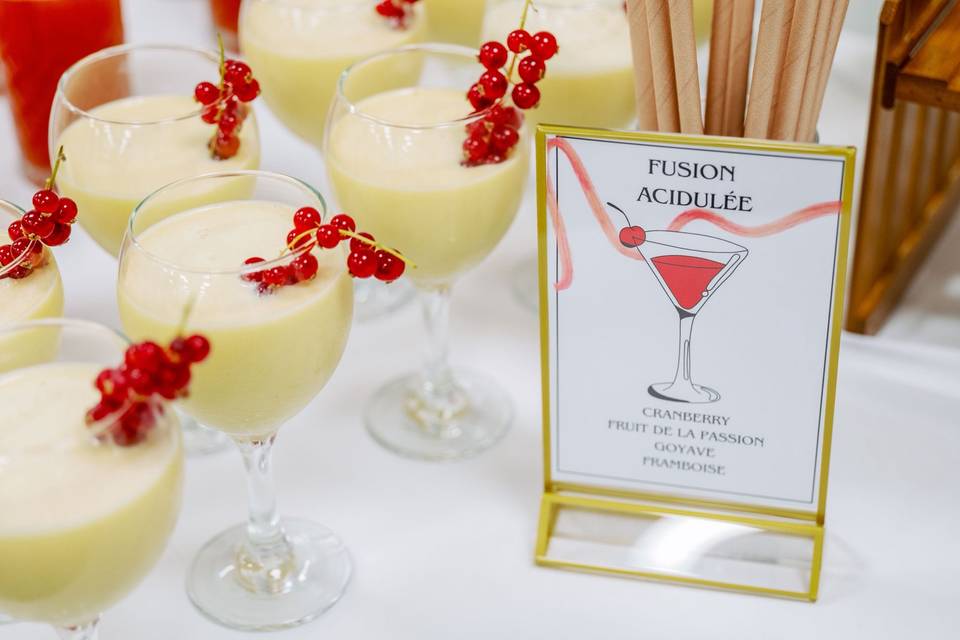 Pina Colada et groseilles.