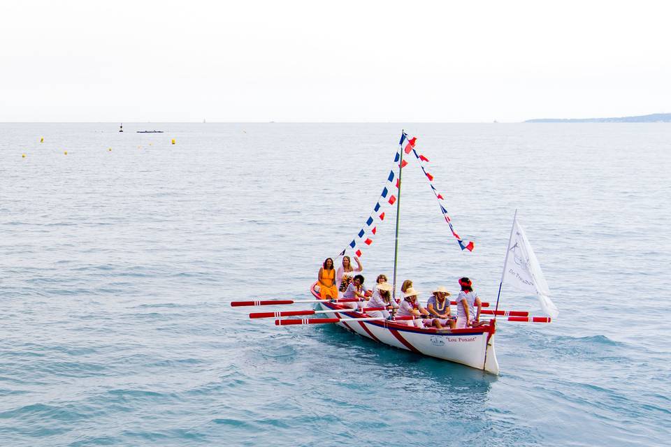 Arrivée de la mariée en barque