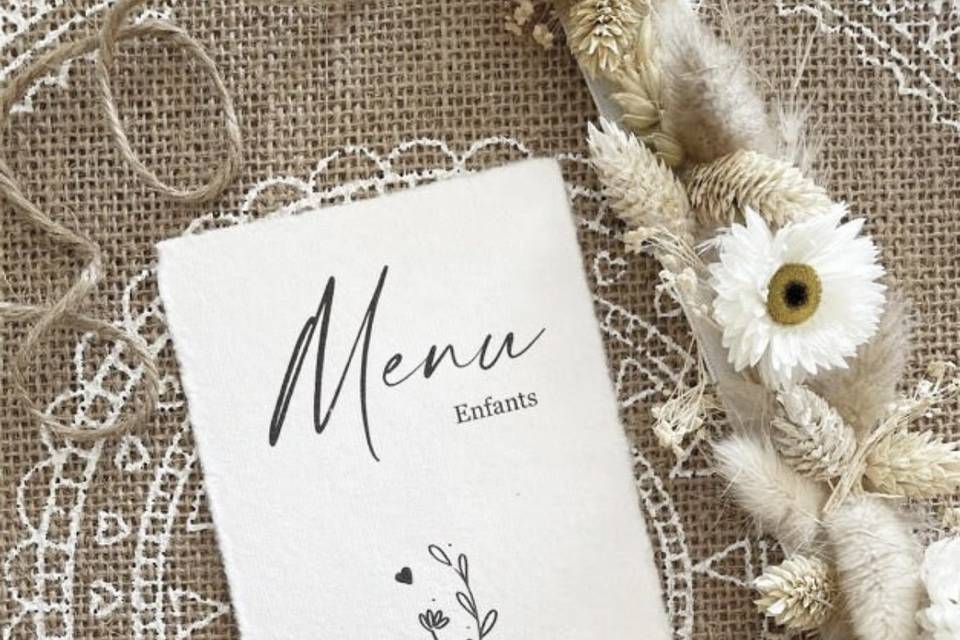 Modèle de menu enfant