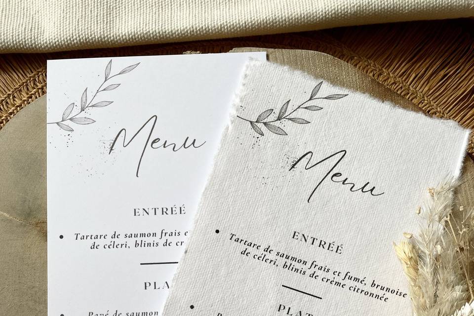 Modèle de menu