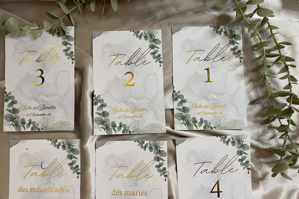 Carte de table