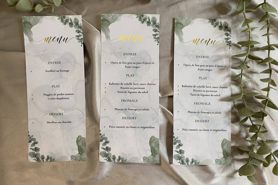 Carte menu