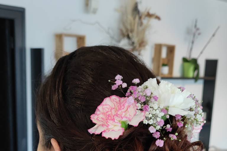 Chignon naturel mariage baptêm