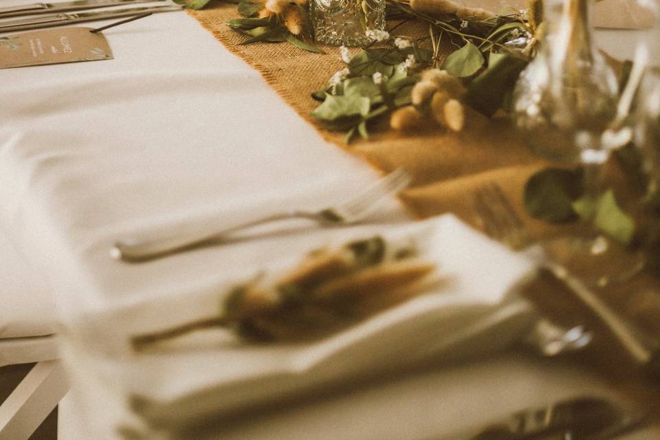 Centre de table:fleurs séchées