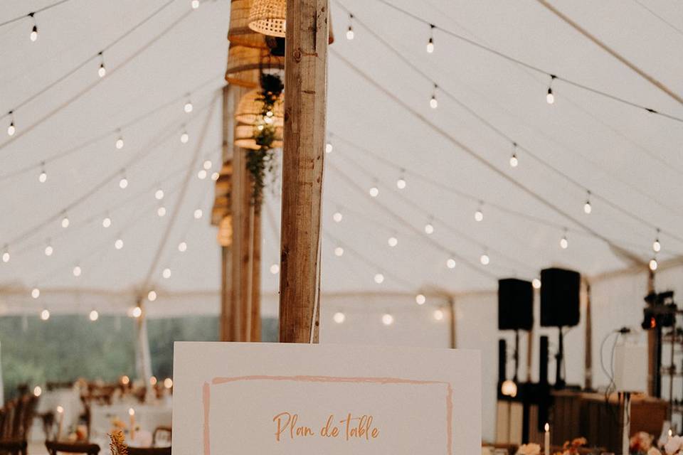 Plan de table fleuri