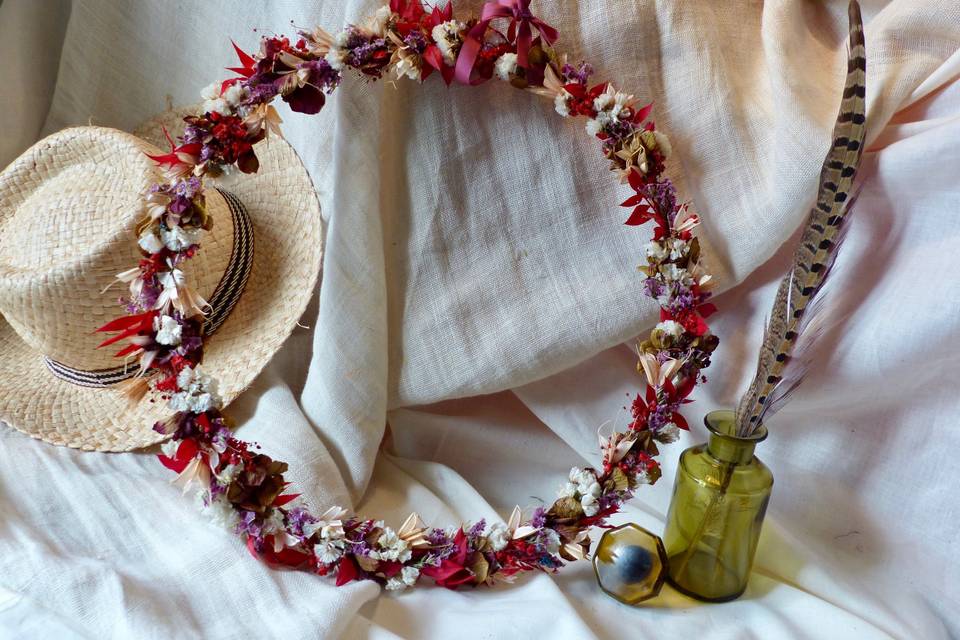 Couronne de fleurs séchées