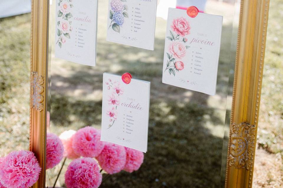 Miroir plan de table