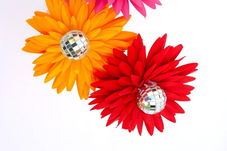 Cadeaux invités : fleurs disco