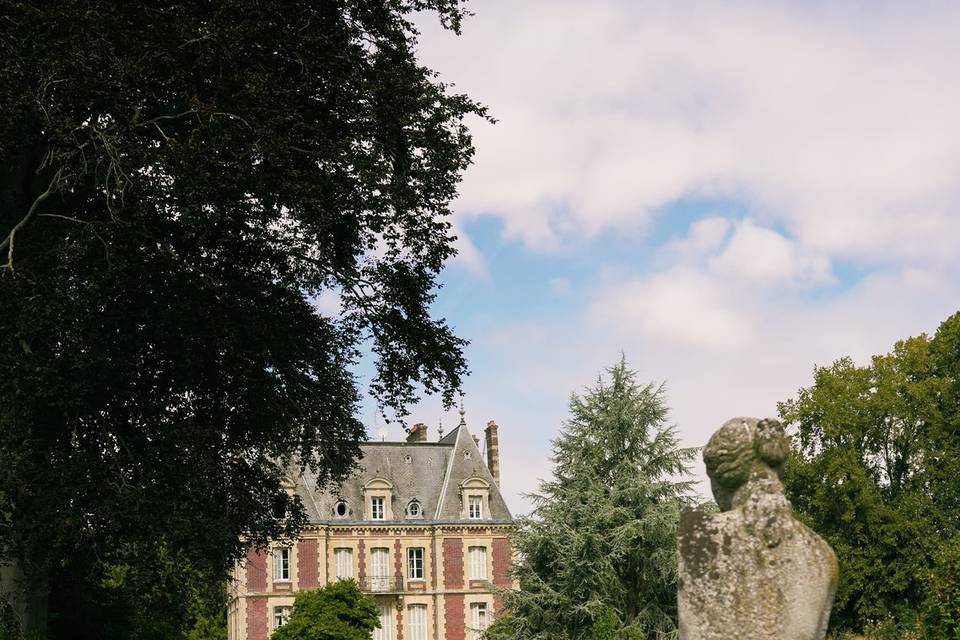 Vue de la statue et château