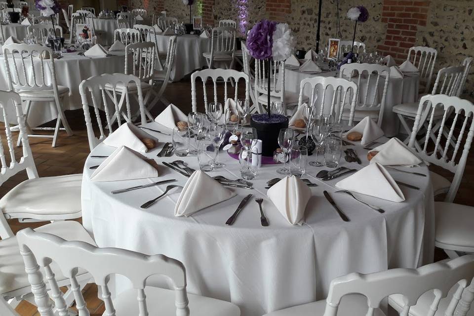 Table mariage en violet