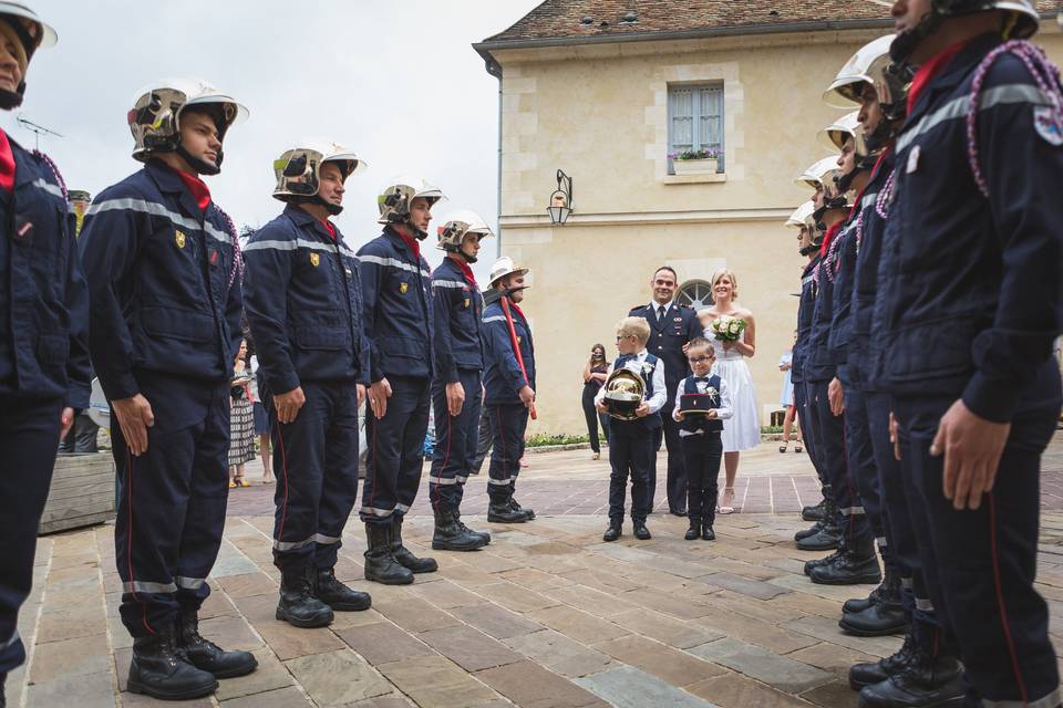 Haie d'honneur des pompiers