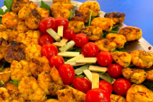 Brochettes de gambas