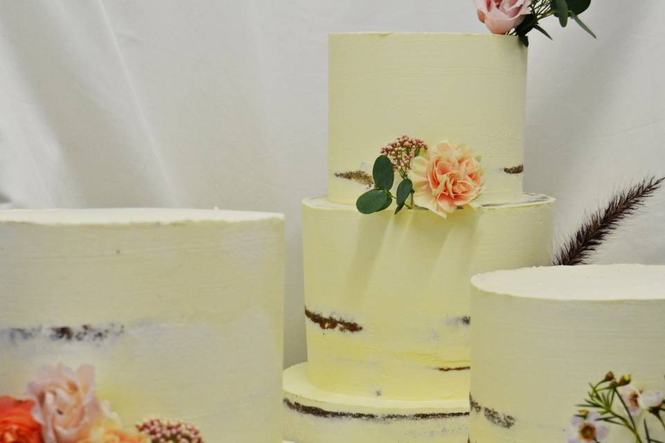 Trio de Wedding cake fleuri
