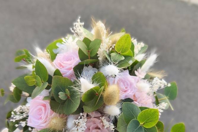 Bouquet de mariée fleurs séché
