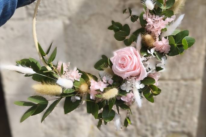 Cerceau fleurs séchées