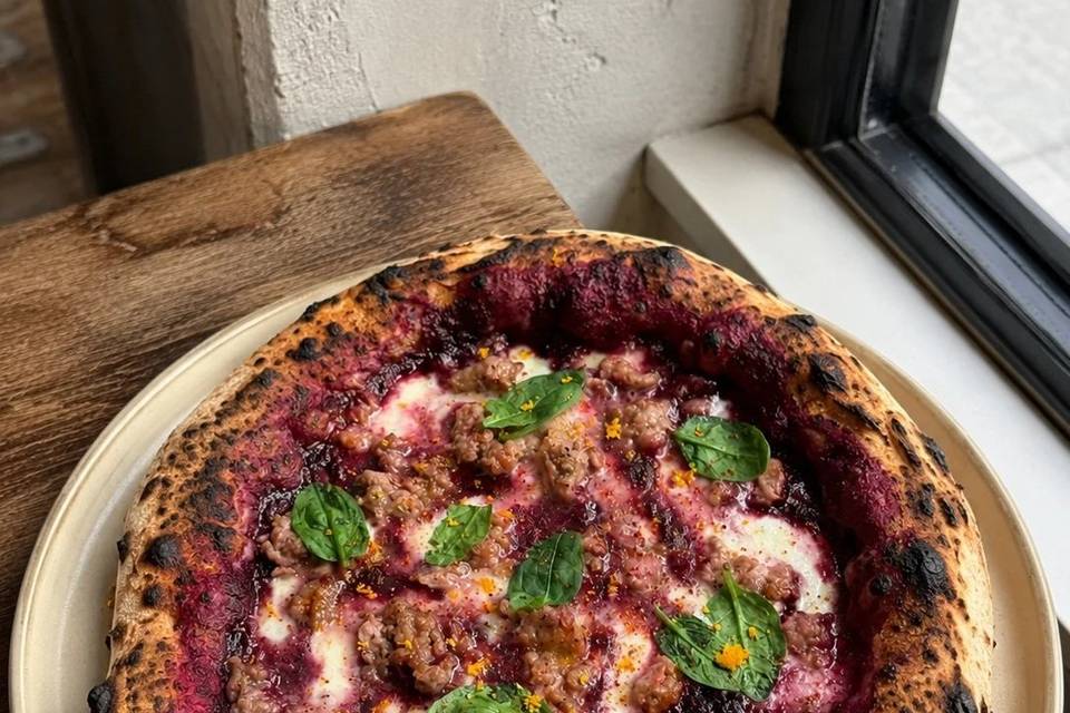 Patate douce violette, saucisse au fenouil et zeste d’orange