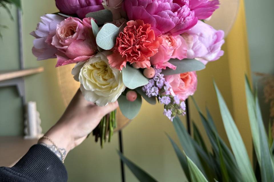 Bouquet de mariée coloré