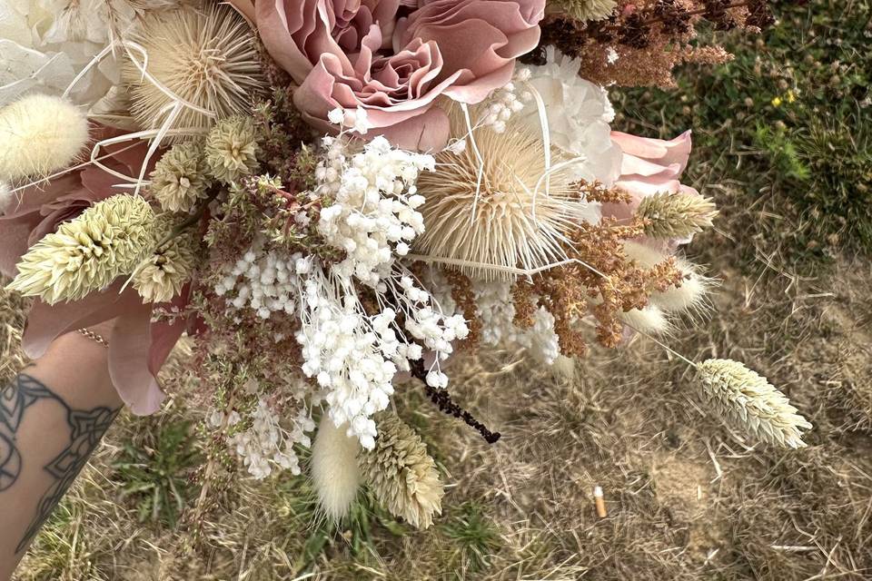 Bouquet de mariée fleurs séchées