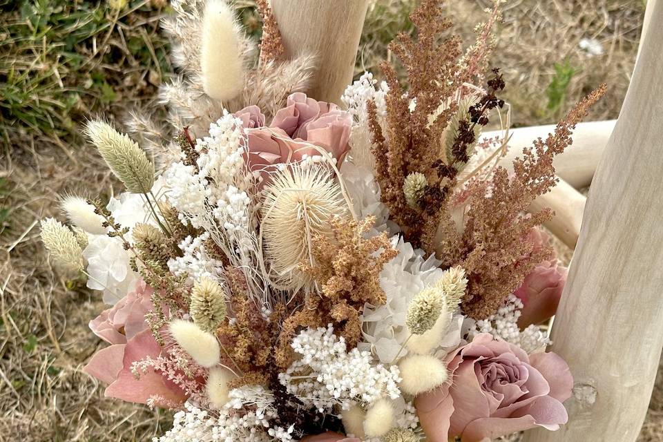 Bouquet de mariée fleurs séchées