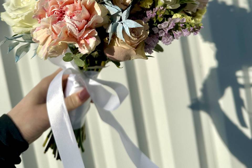 Bouquet de mariée pastel