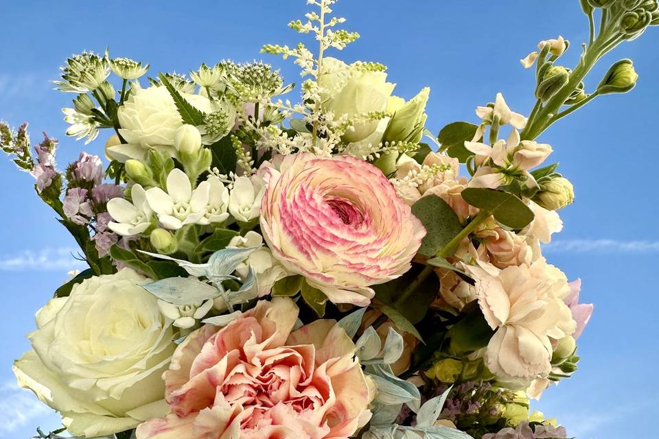 Bouquet de mariée pastel