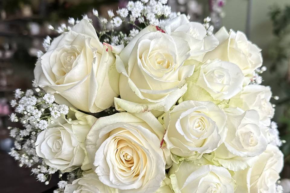 Bouquet de mariée tout blanc