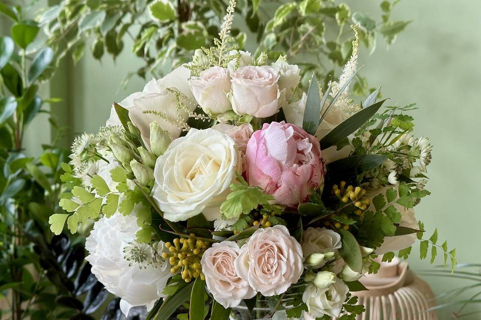 Bouquet de mariée pastel