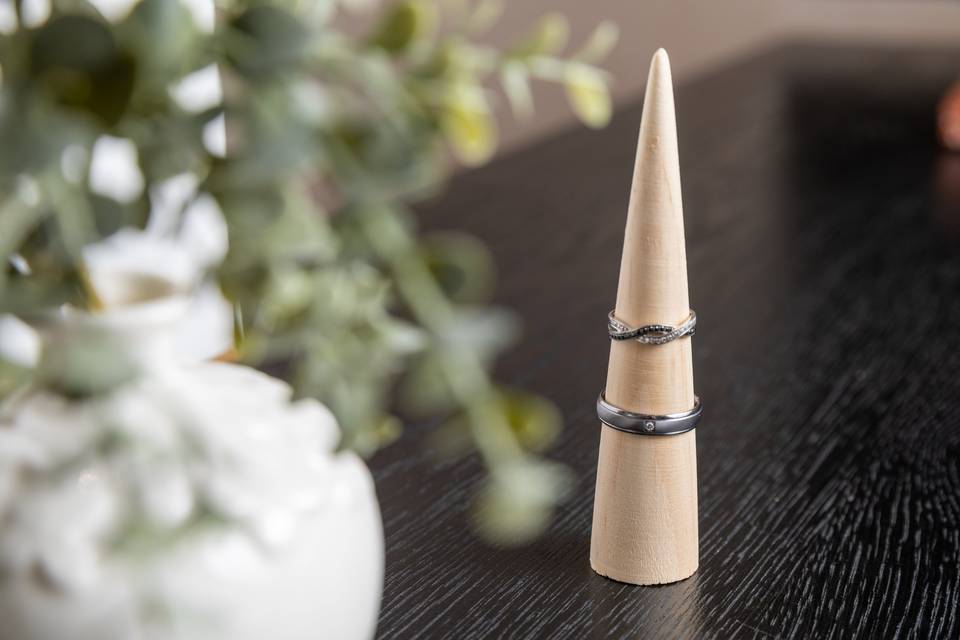 bagues cone bois pot fleur