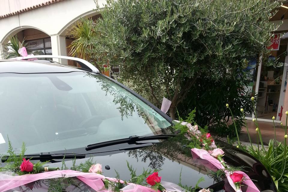 Décoration de voiture couronne champêtre coloré - Barthel Fleurs