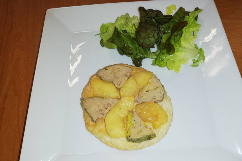 Tarte fine foie gras/ pommes