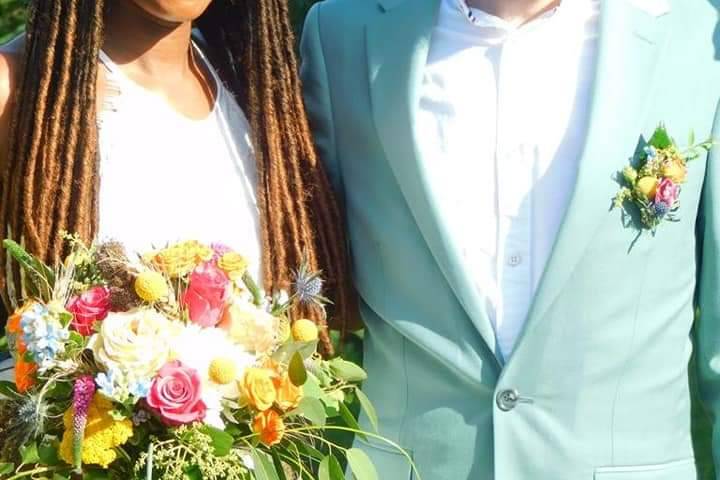 Bouquet de mariée ,couronne, b