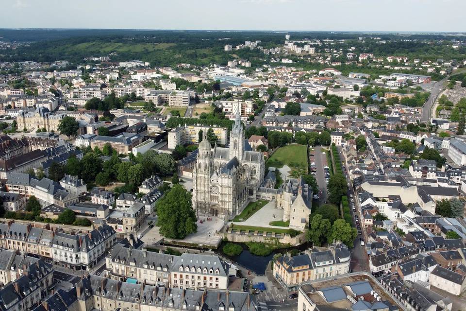 Drone cathédrale Évreux