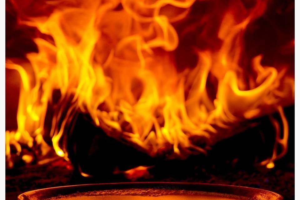 Cuisson feu de bois